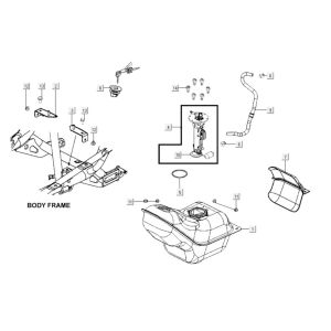 Serbatoio gas - Galleggiante serbatoio - Valvola sottovuoto Kymco Xciting 400i Pearly Black