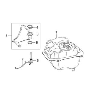 Serbatoio gas - Galleggiante serbatoio - Valvola per vuoto AC a 4 tempi Peugeot V-Clic 50