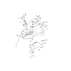 Serbatoio gas - Serbatoio galleggiante - Valvola sottovuoto Piaggo Zip 50 4 tempi IGET 3V Euro 4