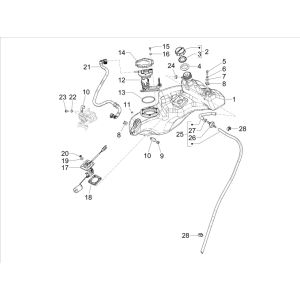 Serbatoio gas - Serbatoio galleggiante - Stazione di rifornimento Vespa Primavera 50 4-takt IGET 3V Euro 5