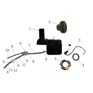 Serbatoio gas - Tank float - Valvola sottovuoto Turbho RG50 bianca nera