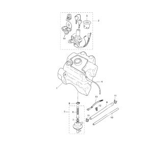 Serbatoio gas - Galleggiante serbatoio - Valvola di vuoto LC a 2 tempi Yamaha Aerox 50