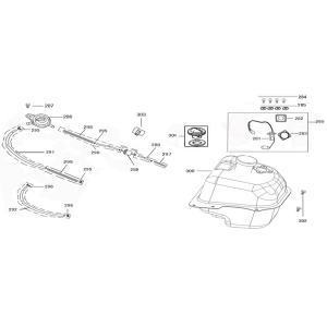 Serbatoio gas - Galleggiante serbatoio - Valvola sottovuoto Znen Revival rossa bianca