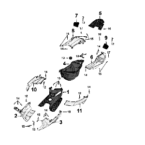 Cappucci - Placcatura - Scatola porta casco Peugeot Speedfight 4 50 4 tempi AC rosso/nero