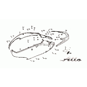 Parabrezza moto Sym Allo Euro 4 (BK-5560S) Bright Black