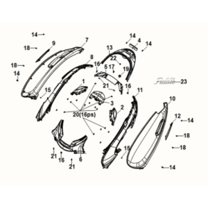 Body cover - tail light Sym Fiddle IV 125i LC ABS E5 2020-2021 WHITE (WH-8028P)