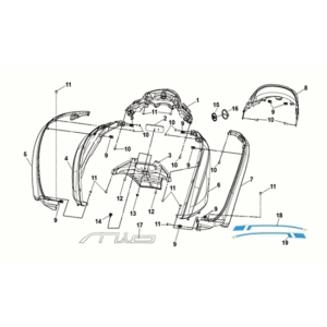 Copertura carrozzeria Sym E-MIO Nardo Grey (GY-430C/BK-001C)