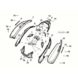Body cover Sym Fiddle IV 125i AC CBS E5 2020-2021 BLACK (BK-7C)