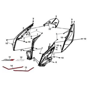Body Cover Sym Orbit III 125i E5 Black/Yellow (BK-007U/Y-102C)