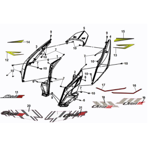 Copertura corpo Sym Orbit III 50 E5 Rich Grey (GY-430C)