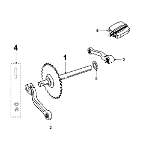 Staffa inferiore nera per Peugeot Vogue, pedivella