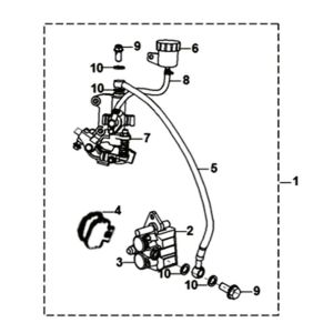 Brake system assy Sym Orbit II 125i E4