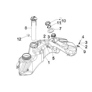 Serbatoio gas - Serbatoio galleggiante - Stazione di rifornimento Vespa GTV 250 IE 4V