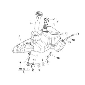 Serbatoio gas - Galleggiante serbatoio - Valvola sottovuoto AC a 4 tempi Piaggio Fly 50