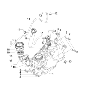Serbatoio - Galleggiante serbatoio - Pompa benzina Piaggio MP3 300 LT Sport 2009-2014
