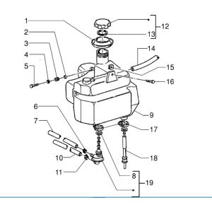 Serbatoio gas - Galleggiante serbatoio - Valvola di vuoto AC a 2 tempi Piaggio Zip RST 50