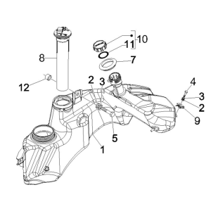 Serbatoio gas - Serbatoio galleggiante - Pompa benzina Vespa GTS 250 ie 2005-2009 (con ABS)