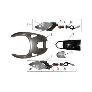 Coperchio anteriore - Indicatori frontali BTC Bellagio (12 pollici) 21 neri