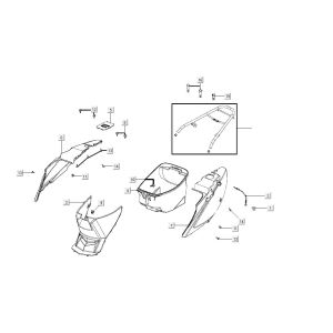 Parabrezza per moto - Scatola porta casco - portapacchi posteriore Kymco Agility FR 12" 4 tempi Euro 4 marrone