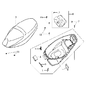 Sella - Helmbak Sym DD50 blu