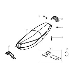Sella Kymco K-Pipe 4 tempi nera lucida
