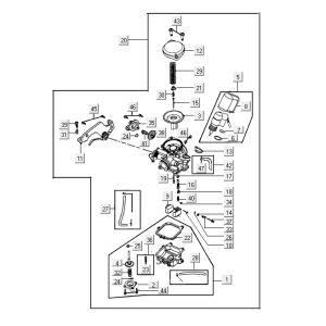 Carburatore Kymco Agility 10' 4 tempi argento bianco