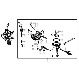 Carburatore Kymco K-Pipe 4 tempi nero lucido