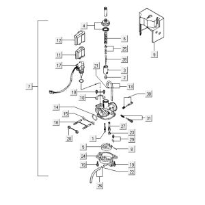 Carburatore Kymco Vitality 50 2 tempi AC argento perlato