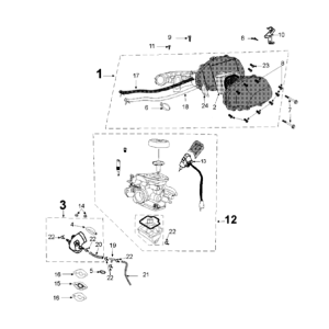 Carburateur Peugeot Django 125 Allure E3 2014-2017