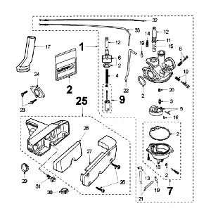 Carburatore rosso Peugeot Fox
