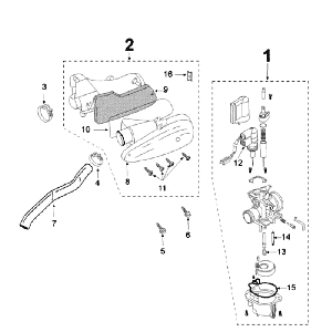 Carburatore Peugeot Speedfight 3 50 2 tempi AC nero
