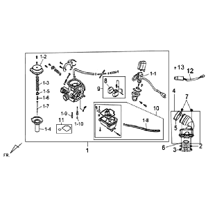 Carburatore Sym Fiddle II (BK-7C) grigio ferro
