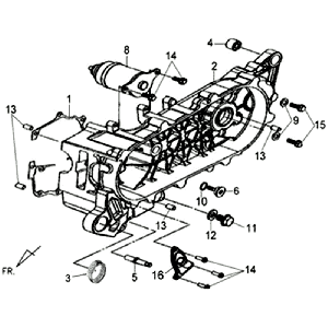 Carter - Motorino di avviamento Sym Jet 4 (R086) rosso