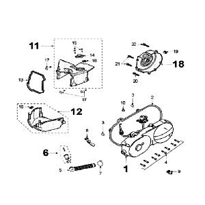 Coperchio carter con sensore pickup Peugeot V-Clic 50 4 tempi AC Bianco