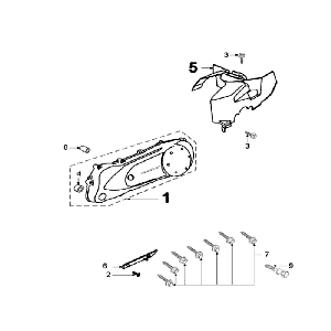 Coperchio carter Peugeot Speedfight 2 50 2 tempi LC argento