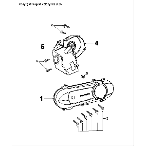 Coperchio carter LC 2 tempi Peugeot Speedfight 4 50 nero