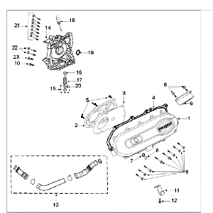 Coperchio carter Peugeot Tweet vecchio grigio argento