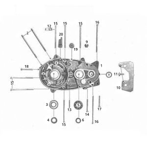 Mezzo carter sinistro Zundapp C50 Sport 517-21LA