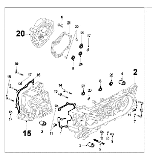 Carter Peugeot Speedfight 3 50 4 tempi AC Grigio