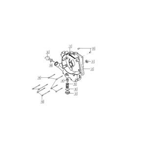 Carter destro - Filtro olio - Asta di livello Kymco VP50i Euro 4 renault brown