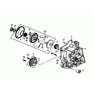 Carter destro - Pompa olio - Frizione di avviamento Sym Mio 50i