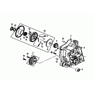 Carter destro - Pompa olio - Frizione di avviamento Sym Orbit III Black