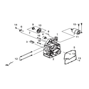 Basamento destro/avviamento motore Sym Joymax 300I ABS E3 2014-2016