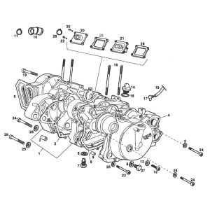 Carter - Membrane - Collettore di aspirazione Derbi Senda SM DRD vecchio modello