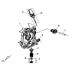Carter destro - Filtro olio - Asta di livello Sym Allo (WH871) champagne