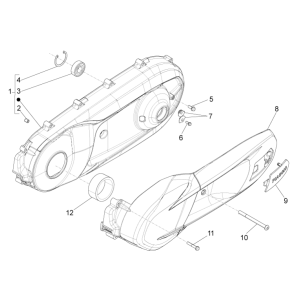 Coperchio carter Piaggio MP3 350 Maxi Sport ABS Euro 4 2018-2020