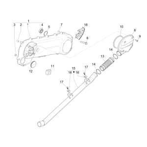 Coperchio carter Piaggio NRG Power DD 50 2 tempi LC 2007-2017