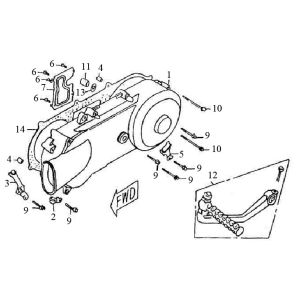 Carter destro - Filtro olio - astina Benzhou Retro 125