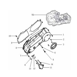 Coperchio carter generico Xor 50 2 tempi 2006 nero