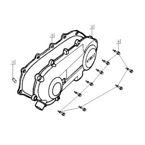 Coperchio carter Kymco Vitality 50 2 tempi AC in argento perlato